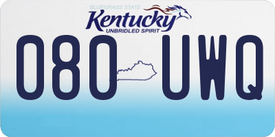 KY license plate 080UWQ