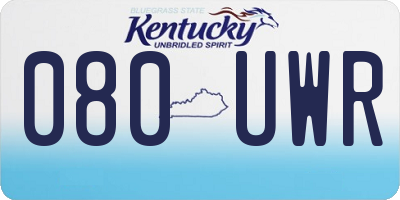 KY license plate 080UWR