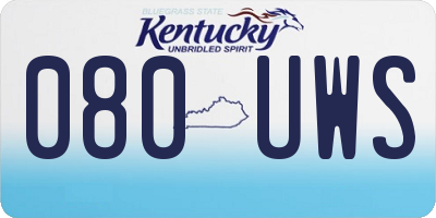 KY license plate 080UWS