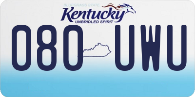 KY license plate 080UWU