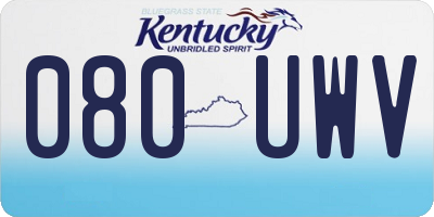 KY license plate 080UWV