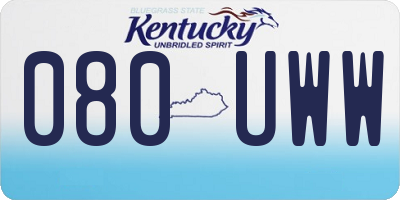 KY license plate 080UWW