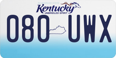 KY license plate 080UWX