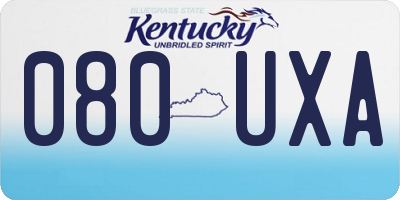 KY license plate 080UXA