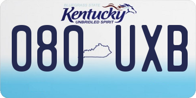KY license plate 080UXB