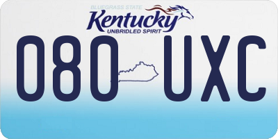 KY license plate 080UXC