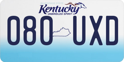 KY license plate 080UXD
