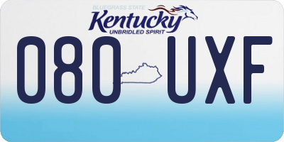KY license plate 080UXF