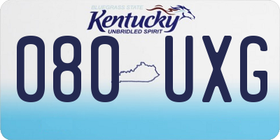 KY license plate 080UXG