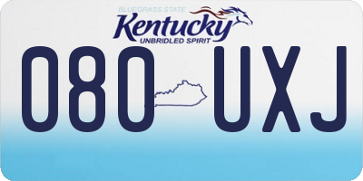 KY license plate 080UXJ