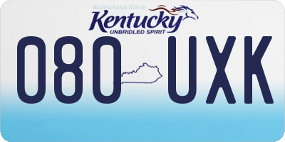 KY license plate 080UXK
