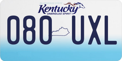 KY license plate 080UXL