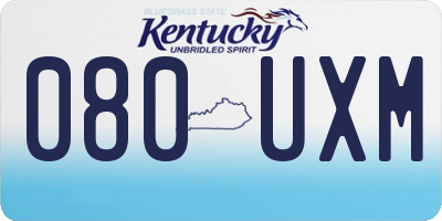 KY license plate 080UXM