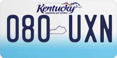KY license plate 080UXN