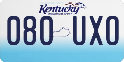 KY license plate 080UXO
