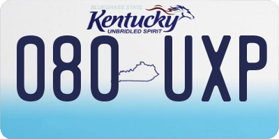 KY license plate 080UXP