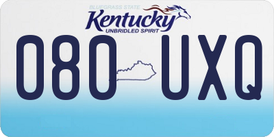 KY license plate 080UXQ