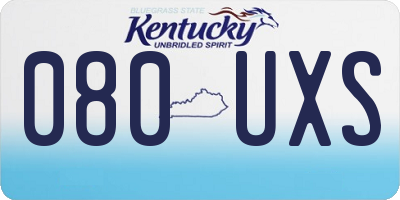 KY license plate 080UXS