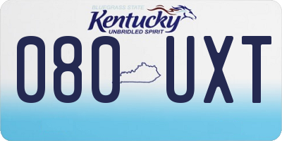 KY license plate 080UXT
