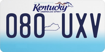 KY license plate 080UXV