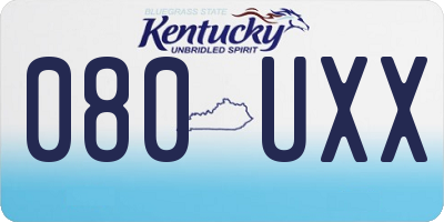 KY license plate 080UXX