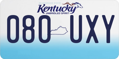 KY license plate 080UXY