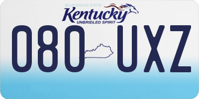 KY license plate 080UXZ