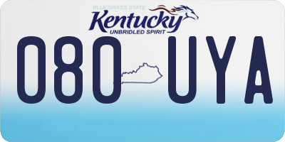 KY license plate 080UYA