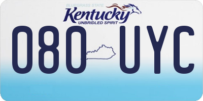 KY license plate 080UYC