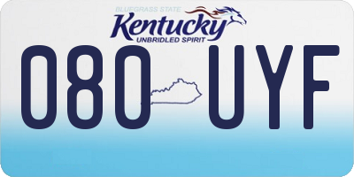 KY license plate 080UYF