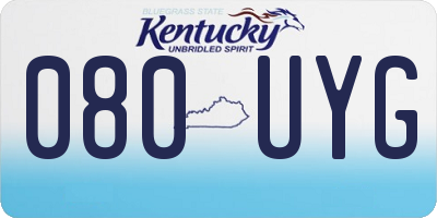 KY license plate 080UYG
