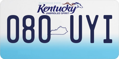 KY license plate 080UYI