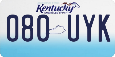 KY license plate 080UYK