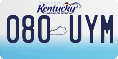 KY license plate 080UYM