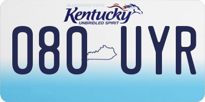 KY license plate 080UYR
