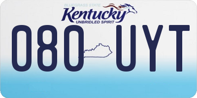KY license plate 080UYT