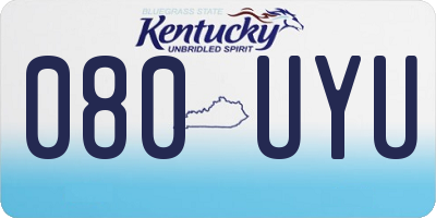 KY license plate 080UYU