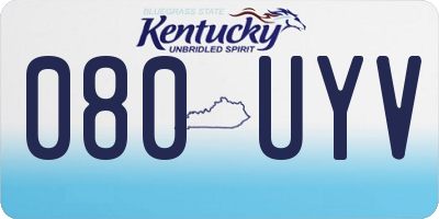 KY license plate 080UYV