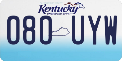 KY license plate 080UYW
