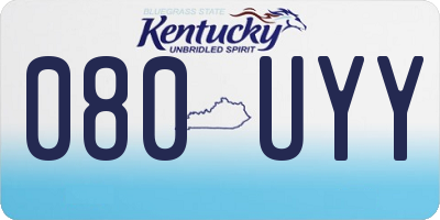 KY license plate 080UYY