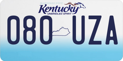 KY license plate 080UZA