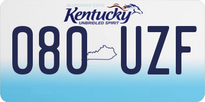 KY license plate 080UZF