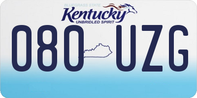 KY license plate 080UZG