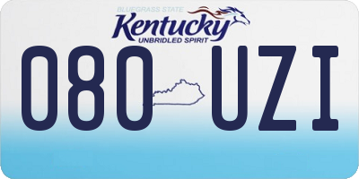 KY license plate 080UZI