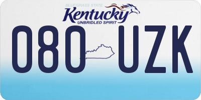 KY license plate 080UZK