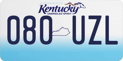 KY license plate 080UZL