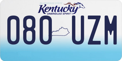 KY license plate 080UZM