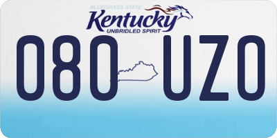 KY license plate 080UZO
