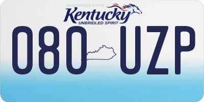 KY license plate 080UZP