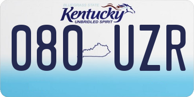 KY license plate 080UZR